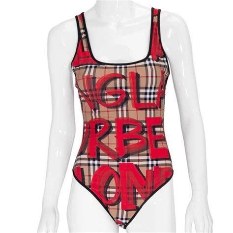 burberry vintage check swimsuit|burberry high waisted bikini.